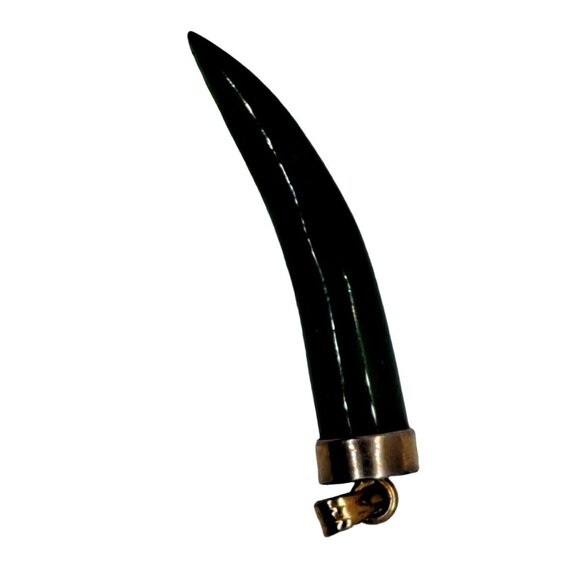 Nephrite jade horn 1-1/2" - Picture 1 of 3
